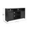Merrick Lane Burkett 58" Mid-Century Modern Four Door Buffet, TV Stand with Shelving Fits Tv's up to 65"